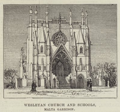Wesleyan Church and Schools, Malta Garnison (gravyr) av English School