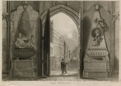 Västra ingången, Westminster Abbey, London av English School