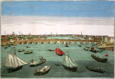 Westminster Bridge, London, tidigt till mitten av 1700-talet av English School