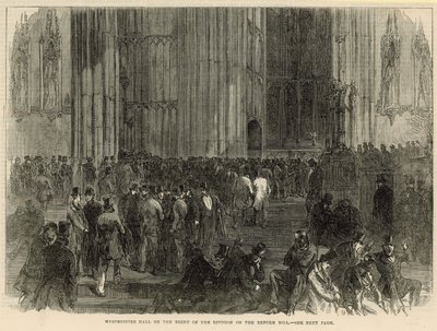 Westminster Hall på natten för uppdelningen på reformpropositionen av English School