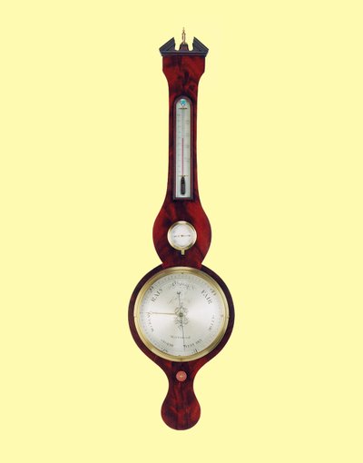 Hjulbarometer, J. Ortelli & Co., första hälften av 1800-talet av English School