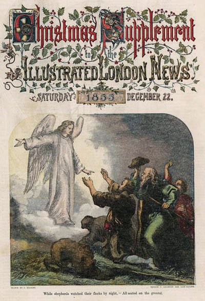 While Shepherds Watched their flocks by Night, från omslaget till Illustrated London News, julbilaga, 1855 av English School