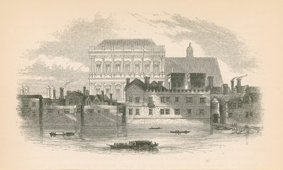 Whitehall från Themsen av English School