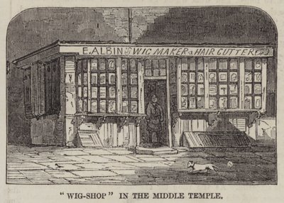 "Wig-Shop" i mellantemplet (gravyr) av English School