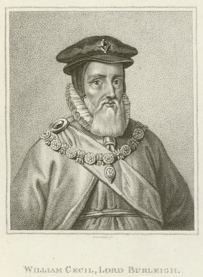 William Cecil, Lord Burleigh (gravyr) av English School