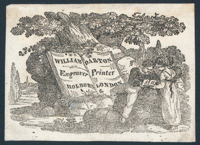 William Darton, gravör och tryckare, handelskort av English School