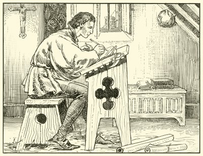 William Evesham Writing (bläck på papper) av English School