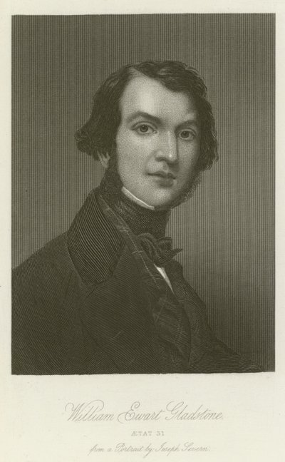 William Ewart Gladstone, Aetat 31 (gravyr) av English School