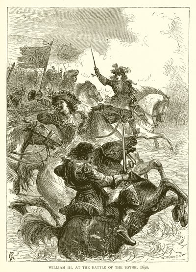 William III i slaget vid Boyne, 1690 av English School