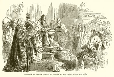 William III gav sitt kungliga samtycke till Toleration Act, 1689 av English School