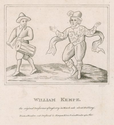 William Kempe, den ursprungliga artisten av Dogberry i Much Ado About Nothing av English School