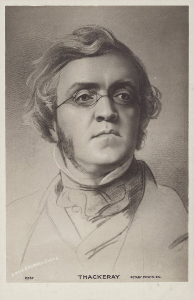 William Makepeace Thackeray (1811-1863), engelsk romanförfattare (litografi) av English School