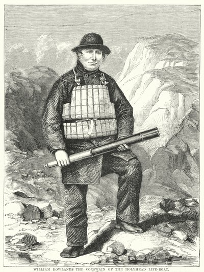 William Rowlands, styrmannen från Holyhead Life-Boat (gravyr) av English School