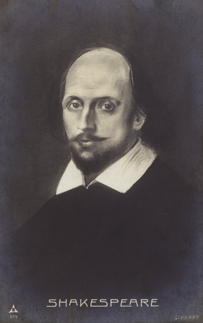 William Shakespeare (ca 1564-1616), engelsk dramatiker och poet (litografi) av English School