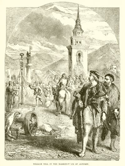 William Tell på marknadsplatsen i Altdorf av English School