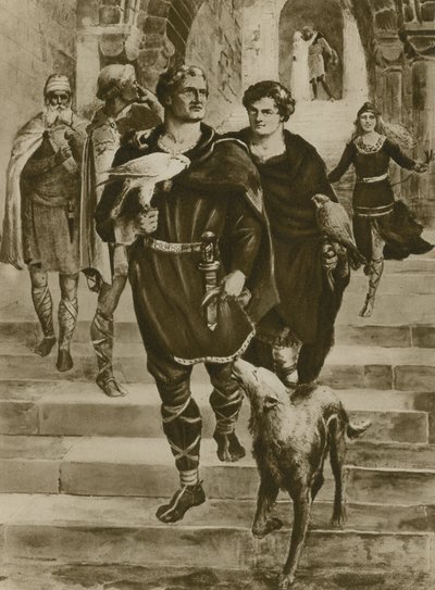 Wilhelm der Eroberer geht auf die Jagd (Gravur) von English School