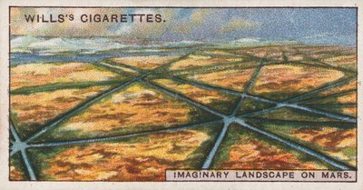 Wills cigarettkort som visar ett imaginärt landskap på Mars av English School