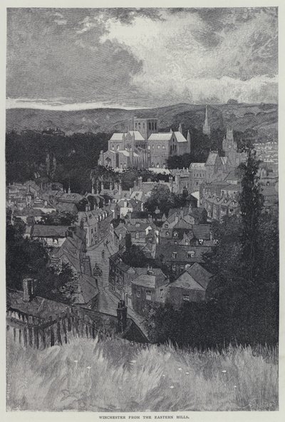 Winchester, från Eastern Hills (litho) av English School
