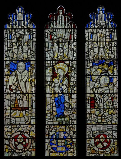 Windows6 föreställande St James, the Virgin and Child, Gregorius mässa av English School