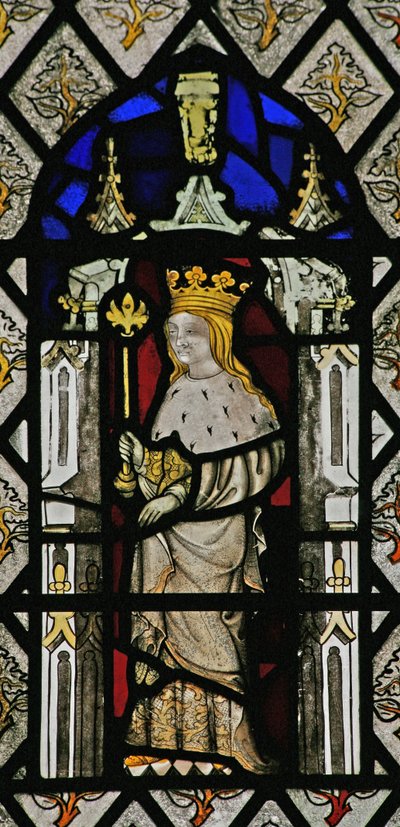Window Sa föreställande en drottning? - Philippa? - eller Henrik VI? av English School