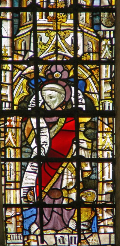 Fönster Ww föreställande en fragmentarisk figur av English School