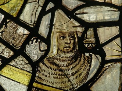 Fenster s3, einen Ritter darstellend von English School