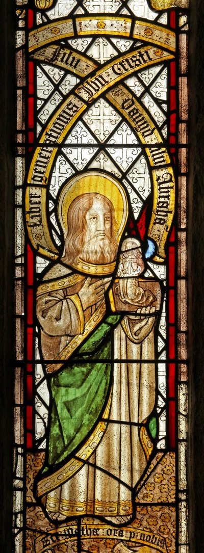Fönster s5 som visar evangelisten: St Matteus av English School