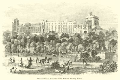 Windsor Castle, från South Western Railway Station av English School