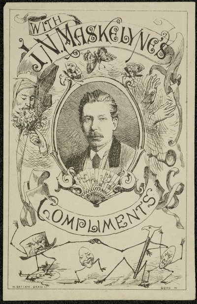 Med J. N. Maskelynes komplimanger, ca 1875 (gravyr) av English School