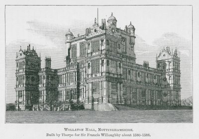Wollaton Hall, Nottinghamshire (litografi) av English School
