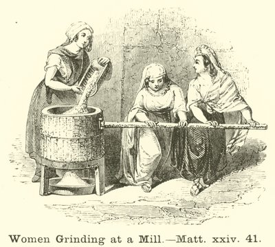 Kvinnor som maler på en kvarn, Matt, xxiv, 41 av English School
