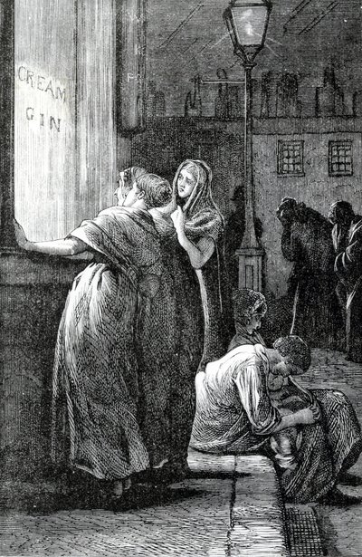 Kvinnor och gindrickande, 1800-talet av English School