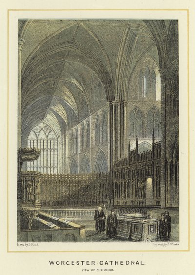Worcester Cathedral, utsikt över kören av English School