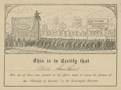 Dyrkan av Bacchus-certifikatet av English School