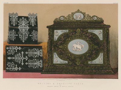 Skriv- och kuvertfodral av herrarna Mechi och Bazin, London av English School