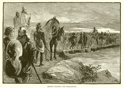 Xerxes korsar Hellespont av English School