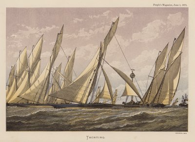 Yachting (gravyr i färg) av English School