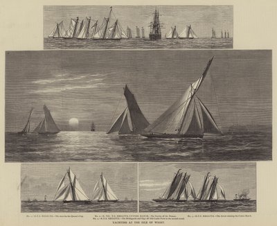 Yachting på Isle of Wight (gravyr) av English School