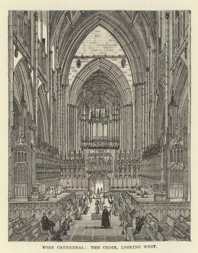 York Cathedral, kören, tittar västerut av English School