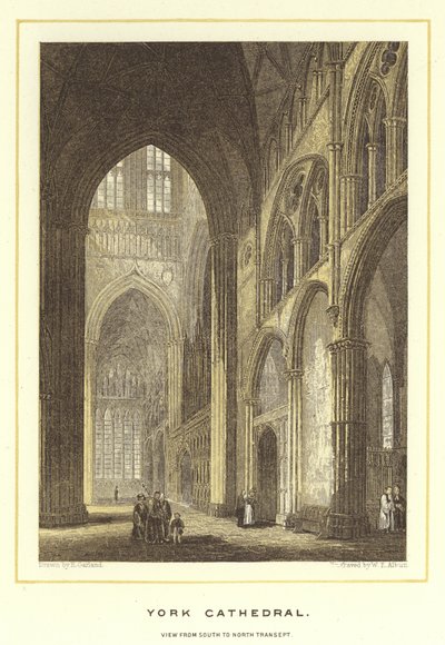 York Cathedral, utsikt från söder till norr korsarm av English School