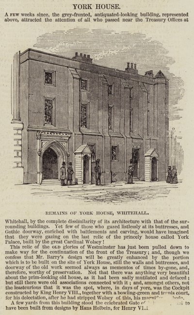 York House, Whitehall (gravyr) av English School