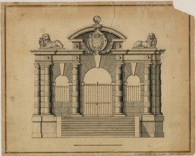 York Stairs av Inigo Jones, c 1626 av English School