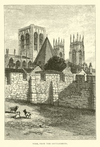 York, från Battlements av English School