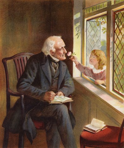 Ungdom och ålder (färg litho) av English School