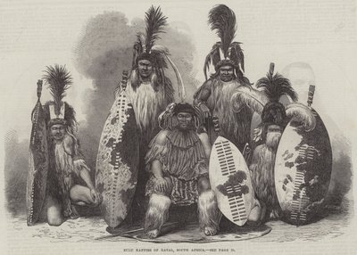 Zulu Kaffirs of Natal, Sydafrika (gravyr) av English School