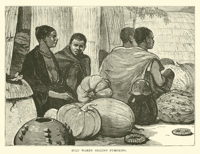 Zulu kvinnor som säljer pumpor av English School