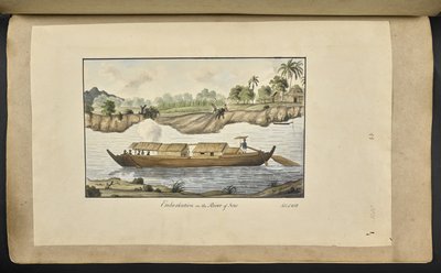 f.77 (skylt 88) En båt på floden Solo (Surakarta, centrala Java). 4 februari 1817. På framsidan inskrivet med bläck: 