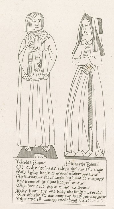 staty, grav av Nicholas Boone och Elizabeth Boone av English School