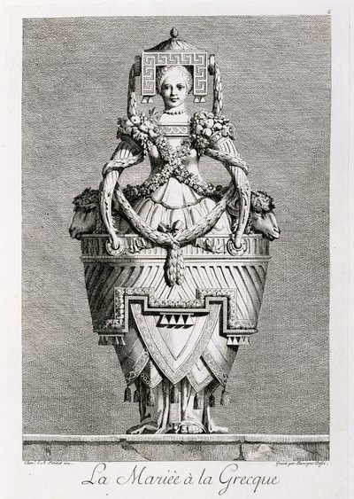 Bruden i grekisk stil, från "Mascarade a la Grecque" av Ennemond Alexandre (after) Petitot