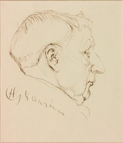 Porträtt av George Horton (bläck på papper (klistrad på kort)) av Enoch Henryk Glicenstein